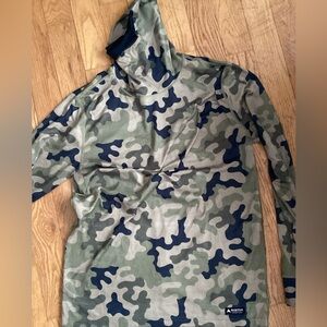 🏂 BURTON Medium Weight Camouflage COWL Neck Long Sleeve Unisex SZ XL